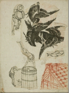 Hokusai bottaio disegno